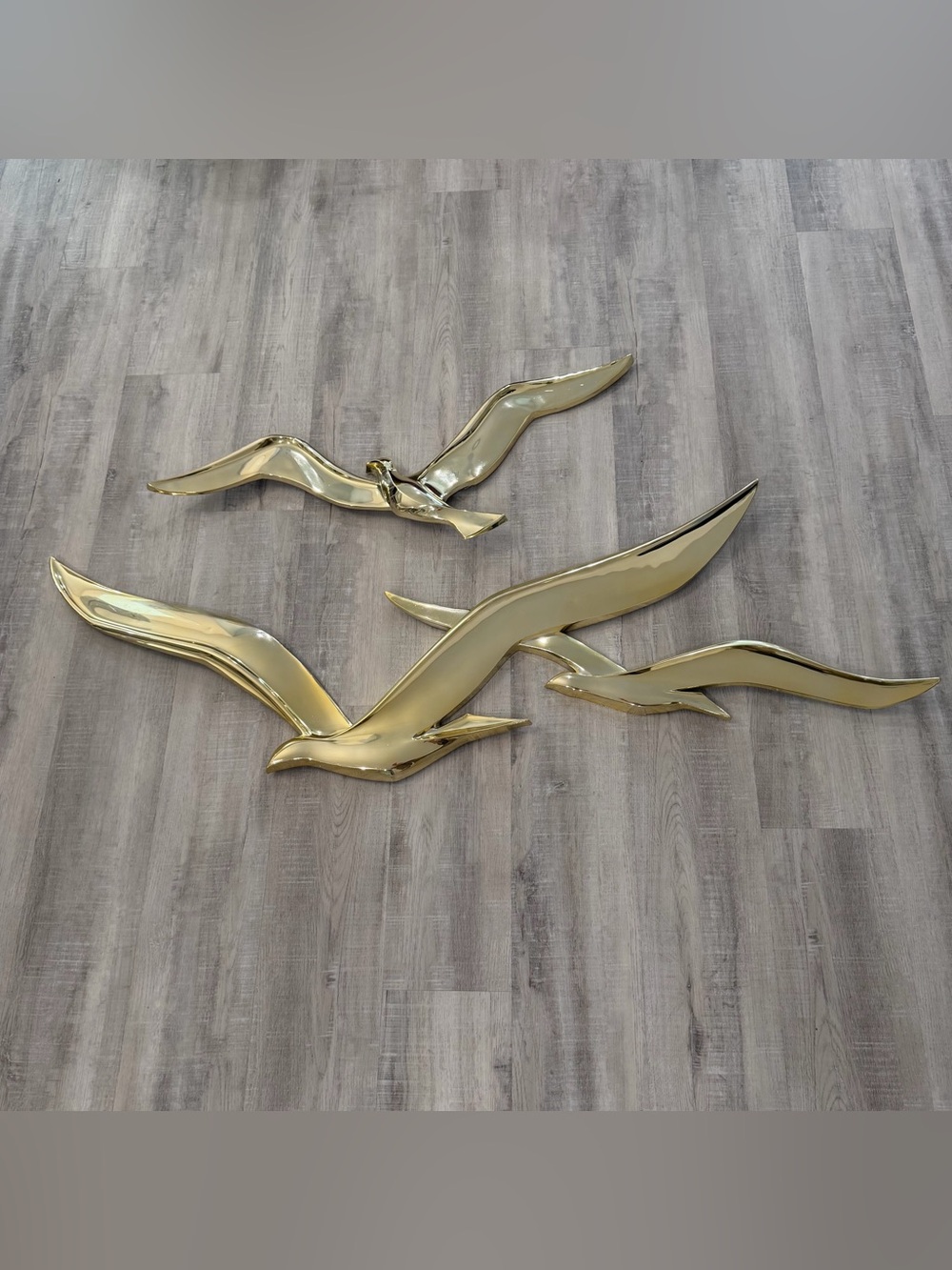 Vintage Syroco Seagull Wall Large-Scale Gold Plastic 1963 Wall Hanging 2 piece
